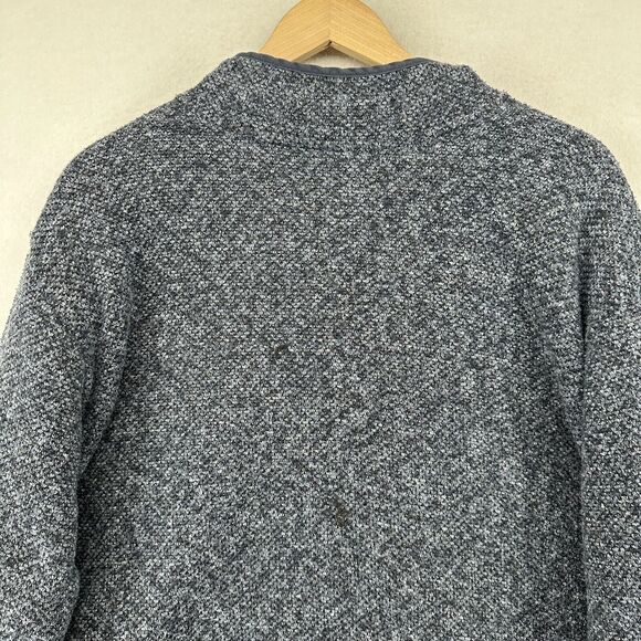 ORVIS Sweater Mens XL Brighton Sherpa Fleece Lined 1/4 Zip Marled Pullover Blue - Picture 5 of 16